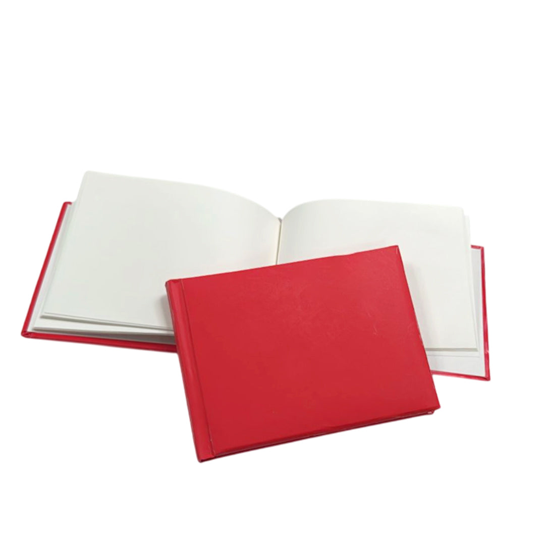 Pack of 24 Plain Cover 100 Pages Red Autograph Books – School Leavers Signature, End of Term Memory Book