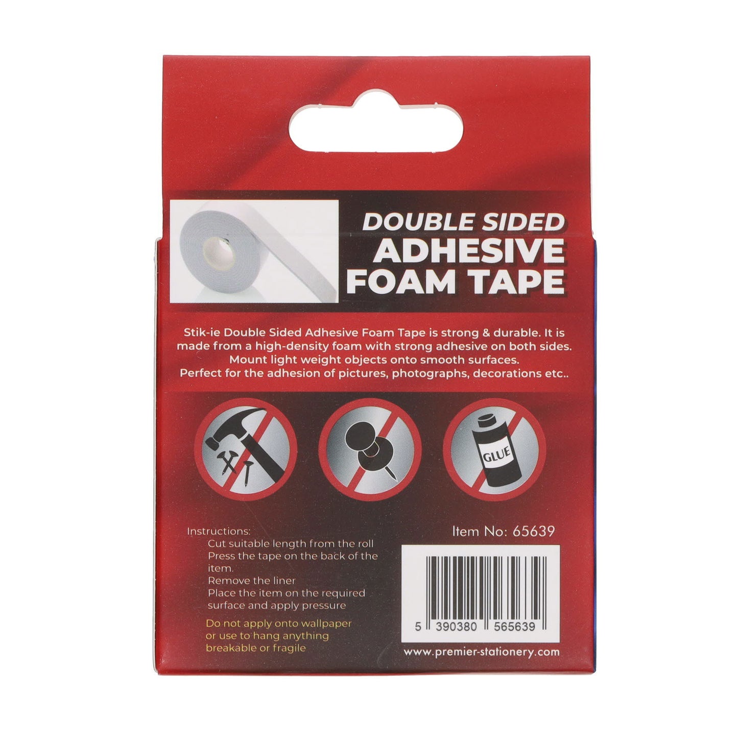 25mm X 1.75m Double Sided Mounting Tape by Stik-ie