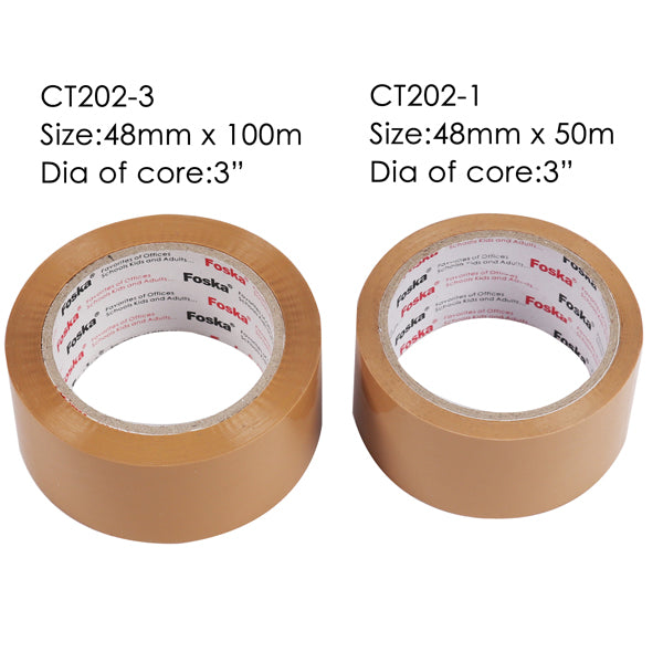 Pack of 6 48mm x 100m Brown Sticky Tape Rolls