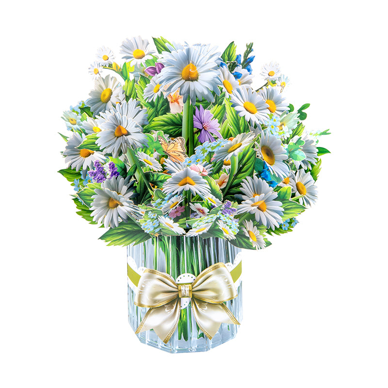 Garden Grace Daisies & Butterflies 3D Pop Up Floral Vase Card