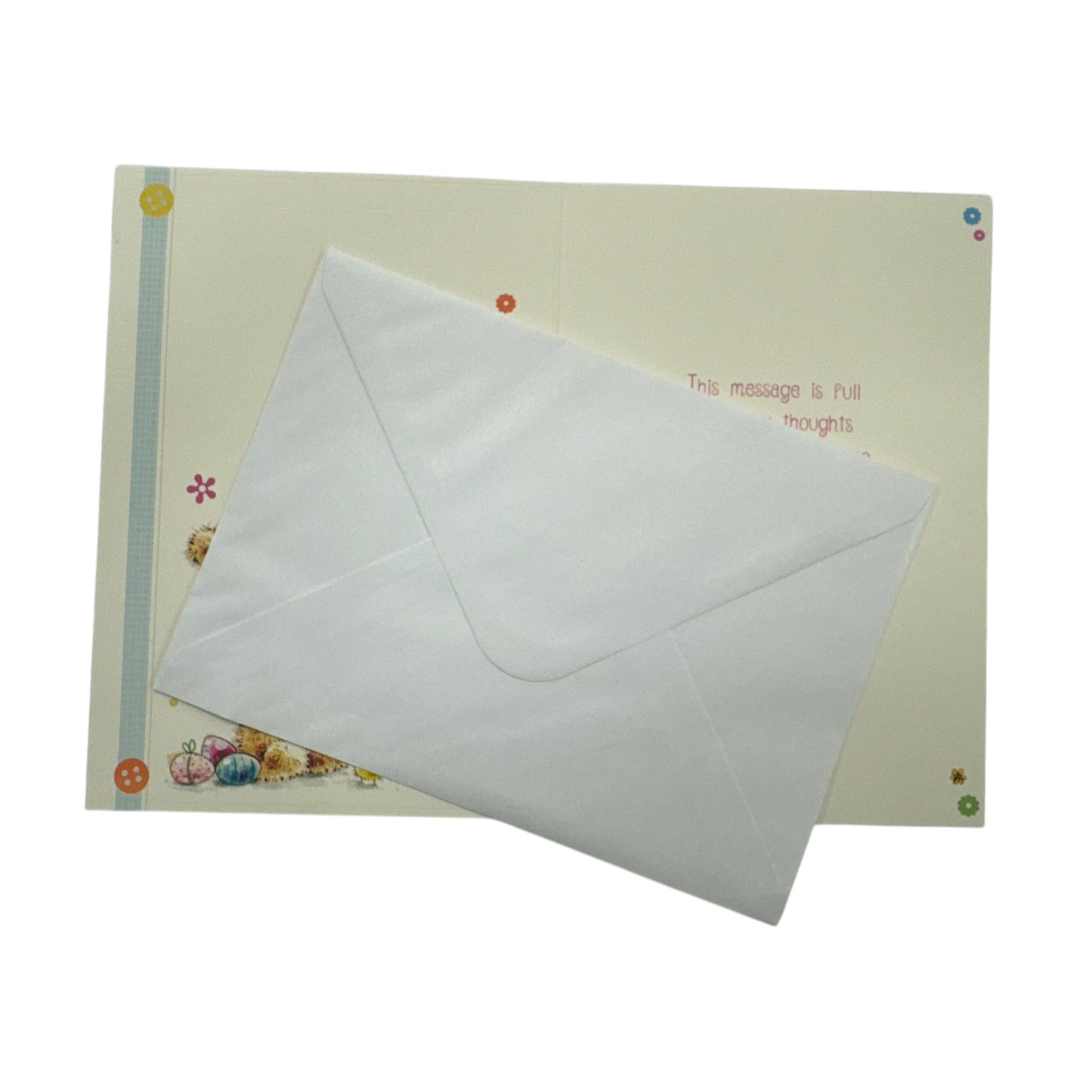 For Special Grandchildren Cute Teddy & Bouquet Design Easter Card