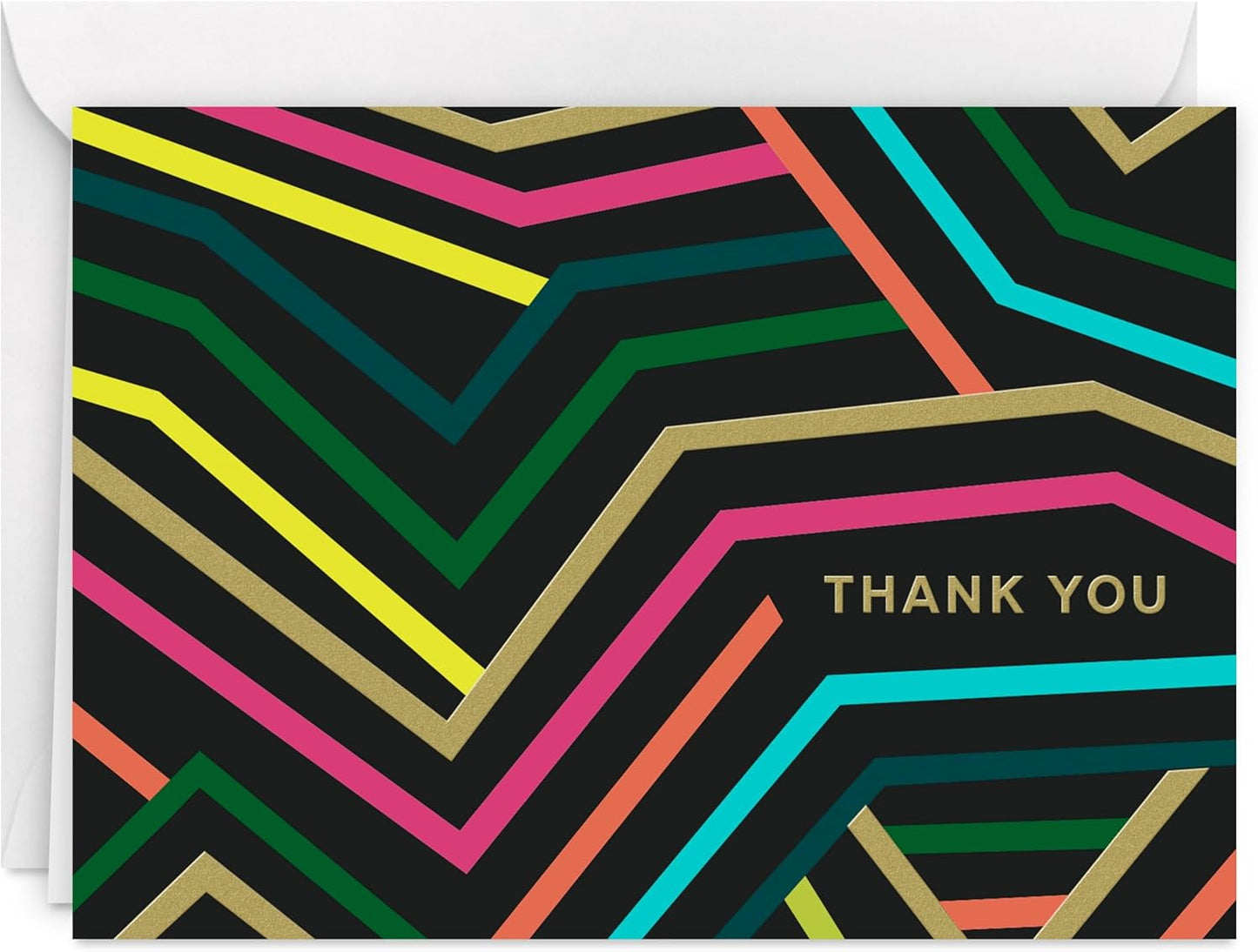 Neon Graphics Design Thank You Card Multipack 10 Cards with White Envelopes
