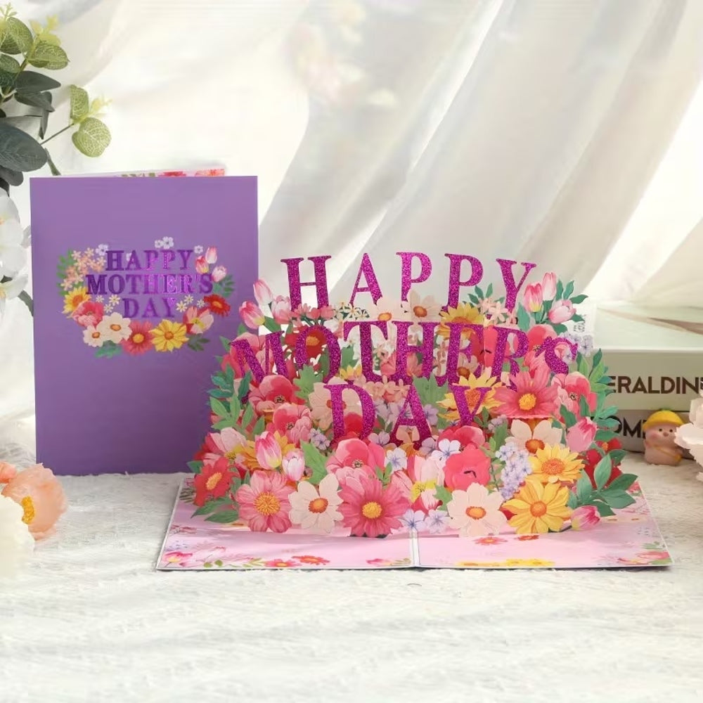 Festive Flower Bouquet 3D Pop Up Mother's Day Card
