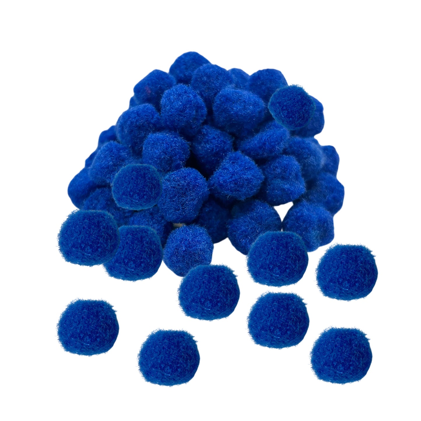 Pack of 50 Dark Blue Pom Poms 1.5cm – Soft Fluffy Craft Balls