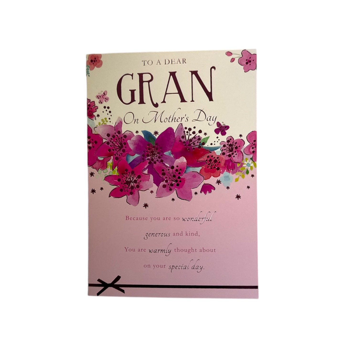 To A Dear Gran Pink Flowers Design Mother's Day Card