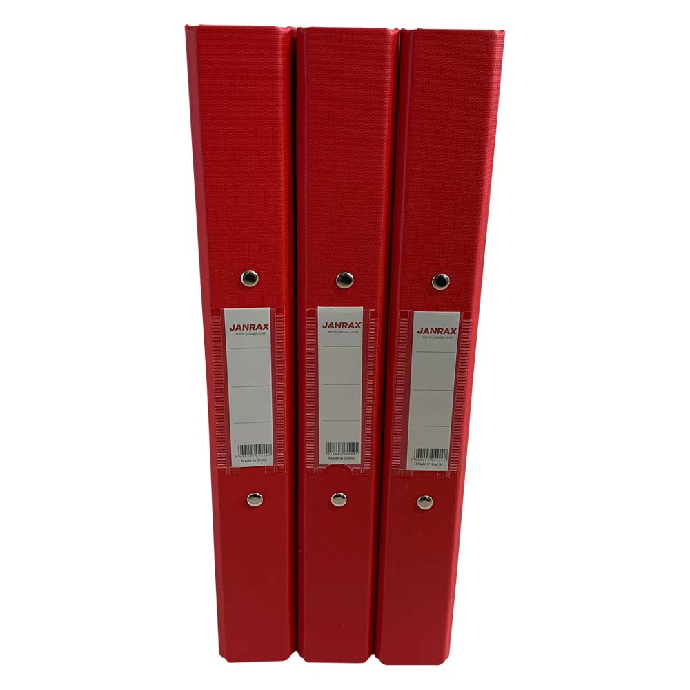 A4 Red Paper Over Board Ring Binder by Janrax