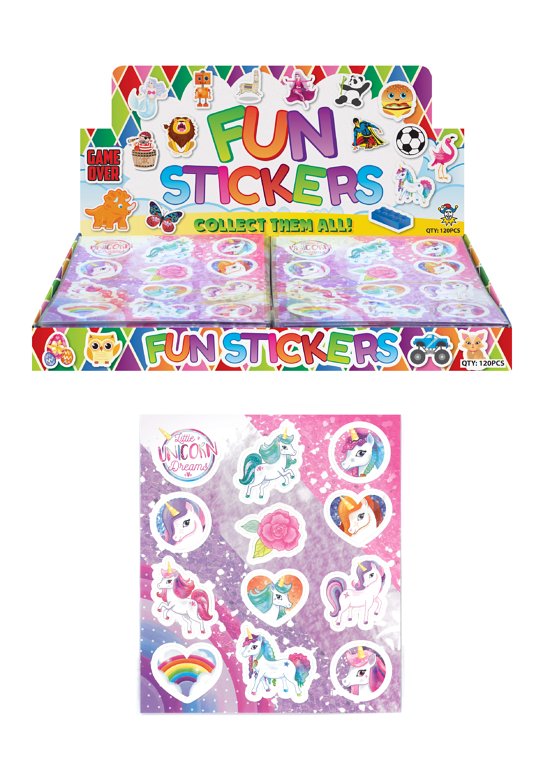 12 Sheets of 12pcs Unicorn Design Stickers