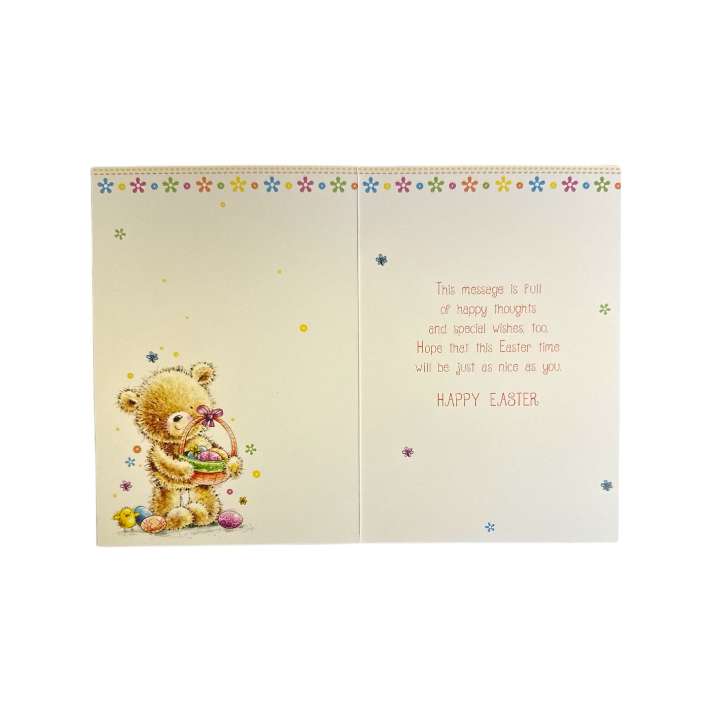 For Mum And Dad Cute Teddy Holding Egg Basket Design Easter Card