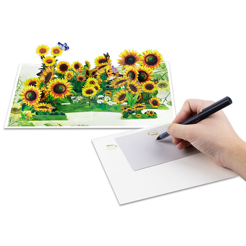 Golden Glow Sunflower 3D Pop Up Greeting Card