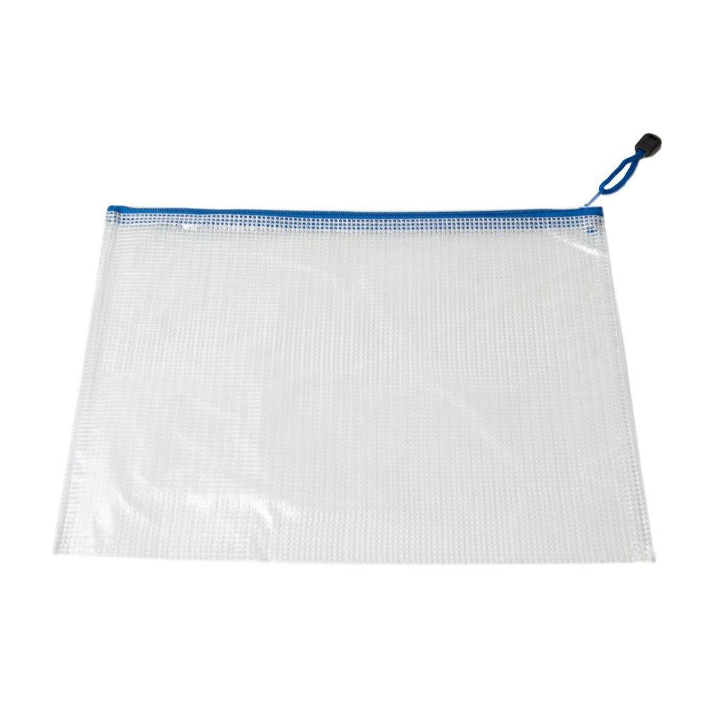 Pack of 24 A4 Blue Zip Strong Mesh Bags - Tough Waterproof Storage