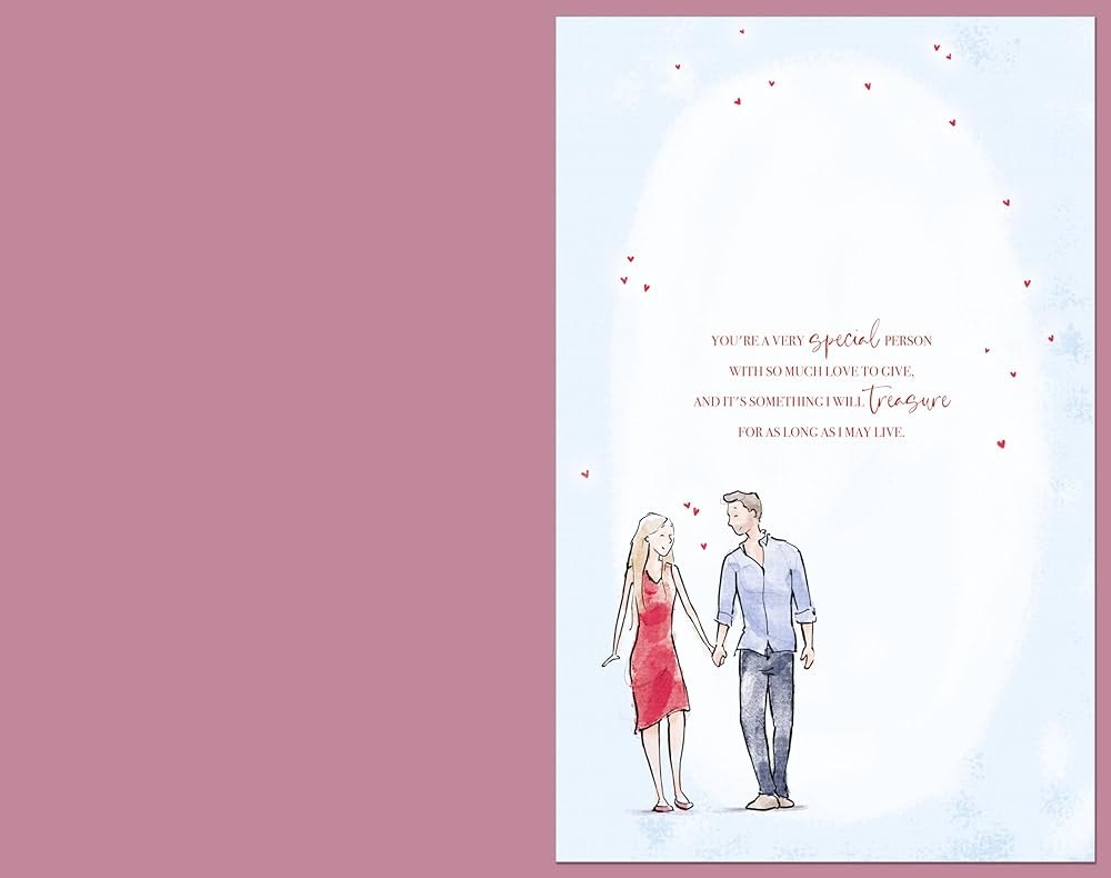 Heart And Flowers Beautiful Wife Luxury Handmade Valentine's Day Card