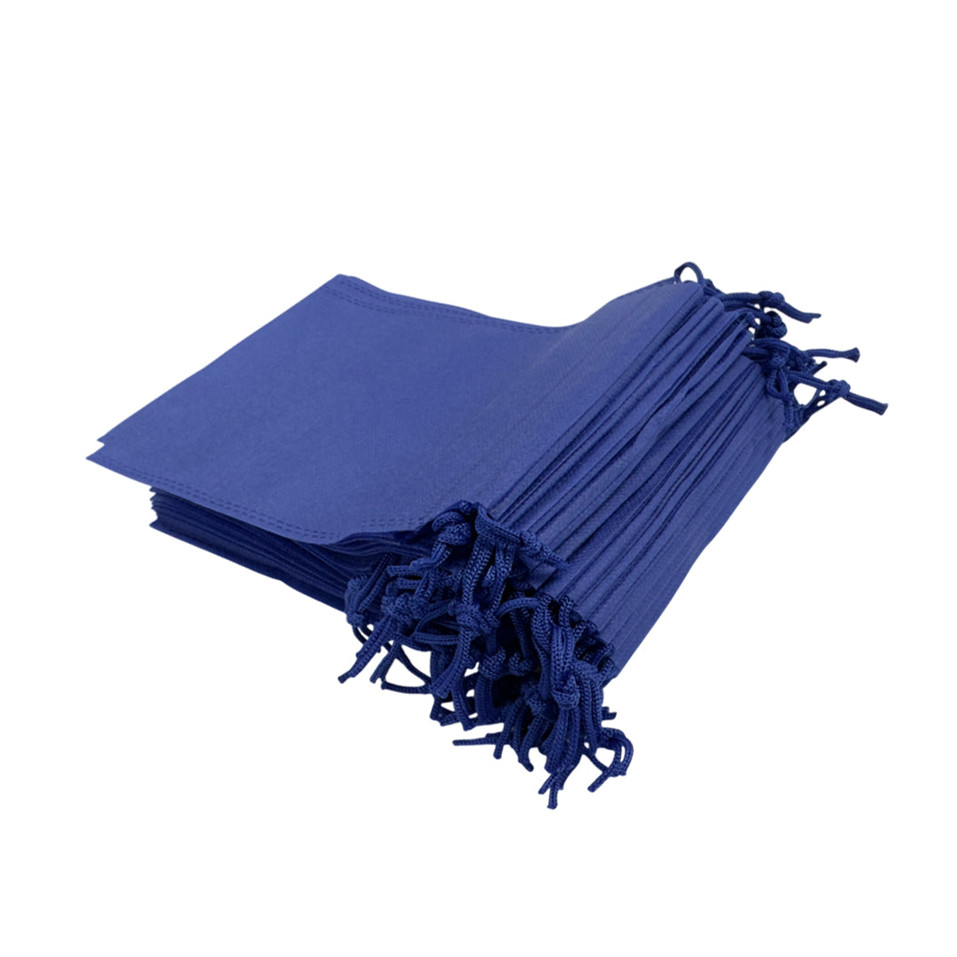 Pack of 100 Blue Coloured 35x25cm Non-Woven Drawstring Bags
