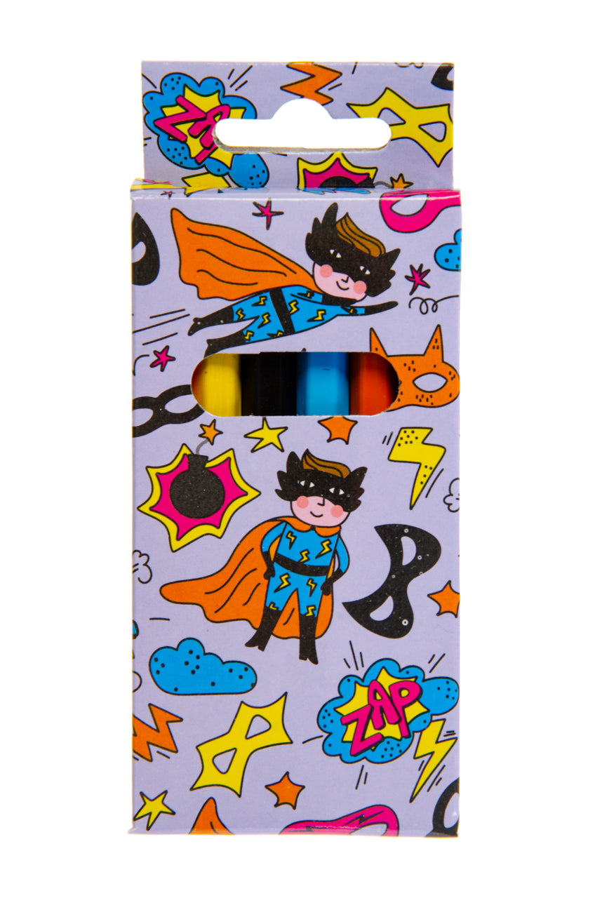 6 Pieces Superhero Colored Pencils 9cm