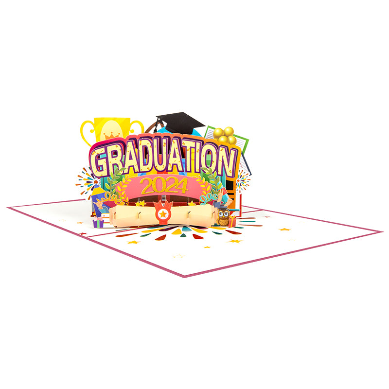 Hats Off 3D 2024 Pop Up Graduation Card