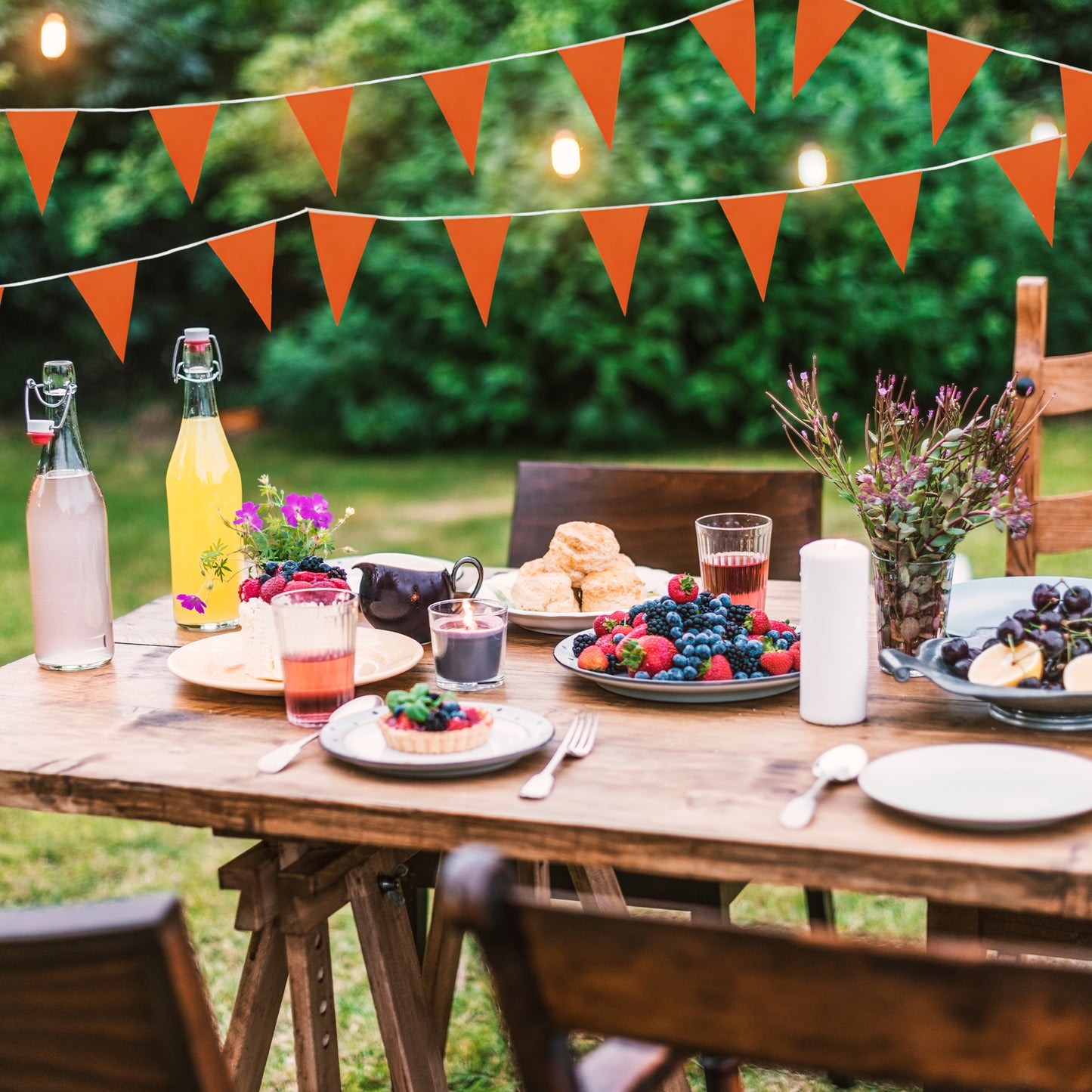 Orange Bunting 10m with 20 Pennants