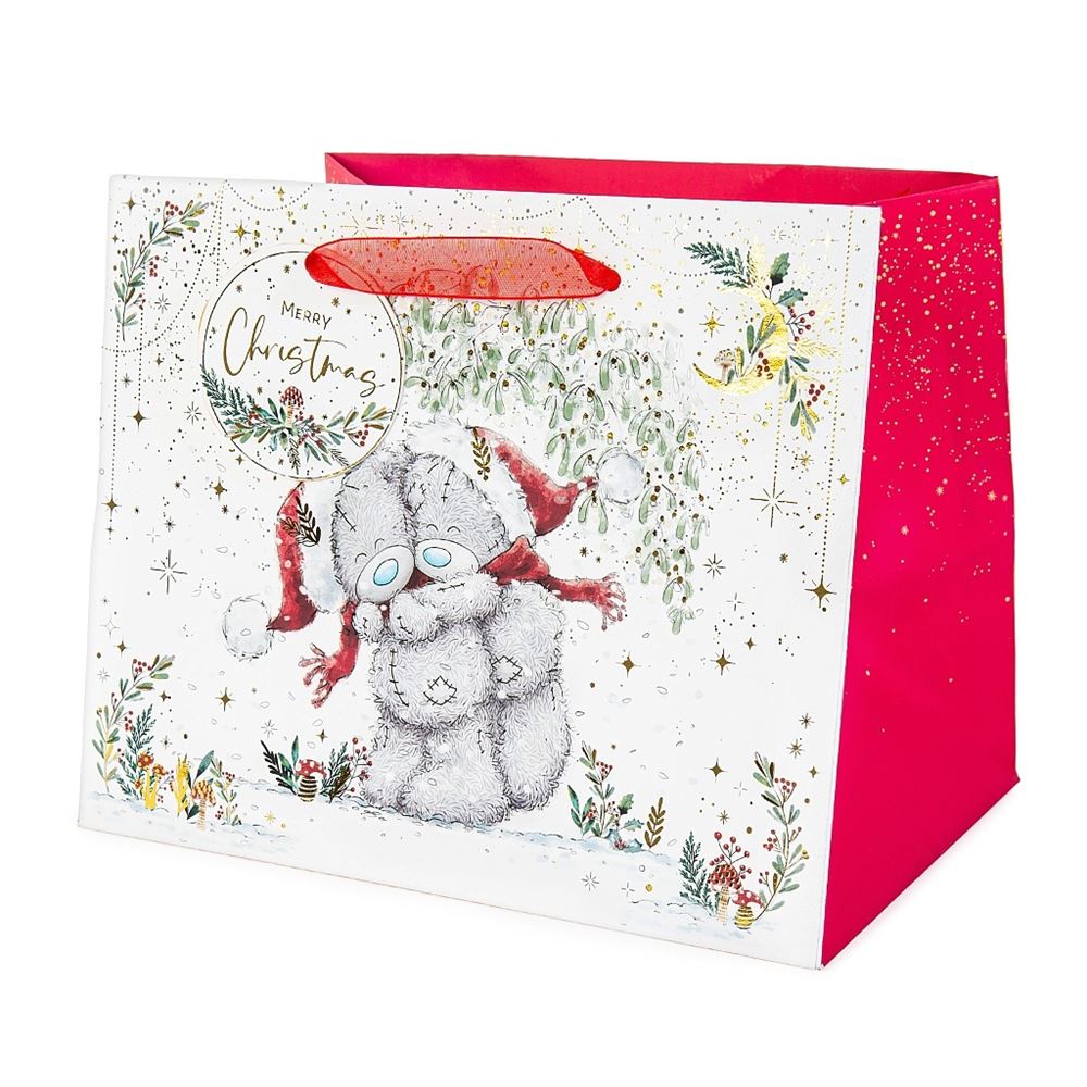 Bears Hugging Medium Christmas Gift Bag {DC}