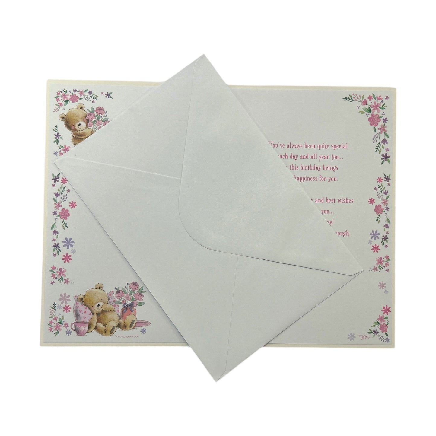 You're 21 Today! Teddy And Floral Design Birthday Card