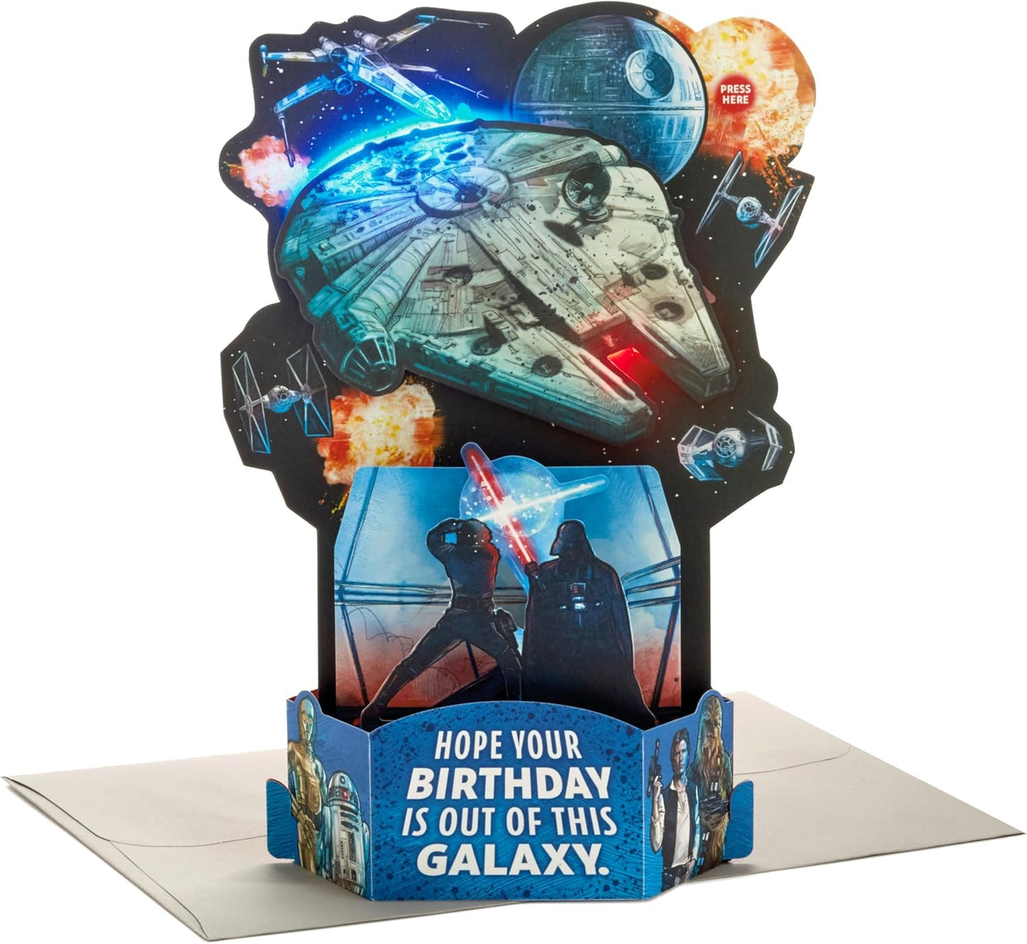 Star Wars Theme Pop Up Birthday Card with Music Out of this Galaxy