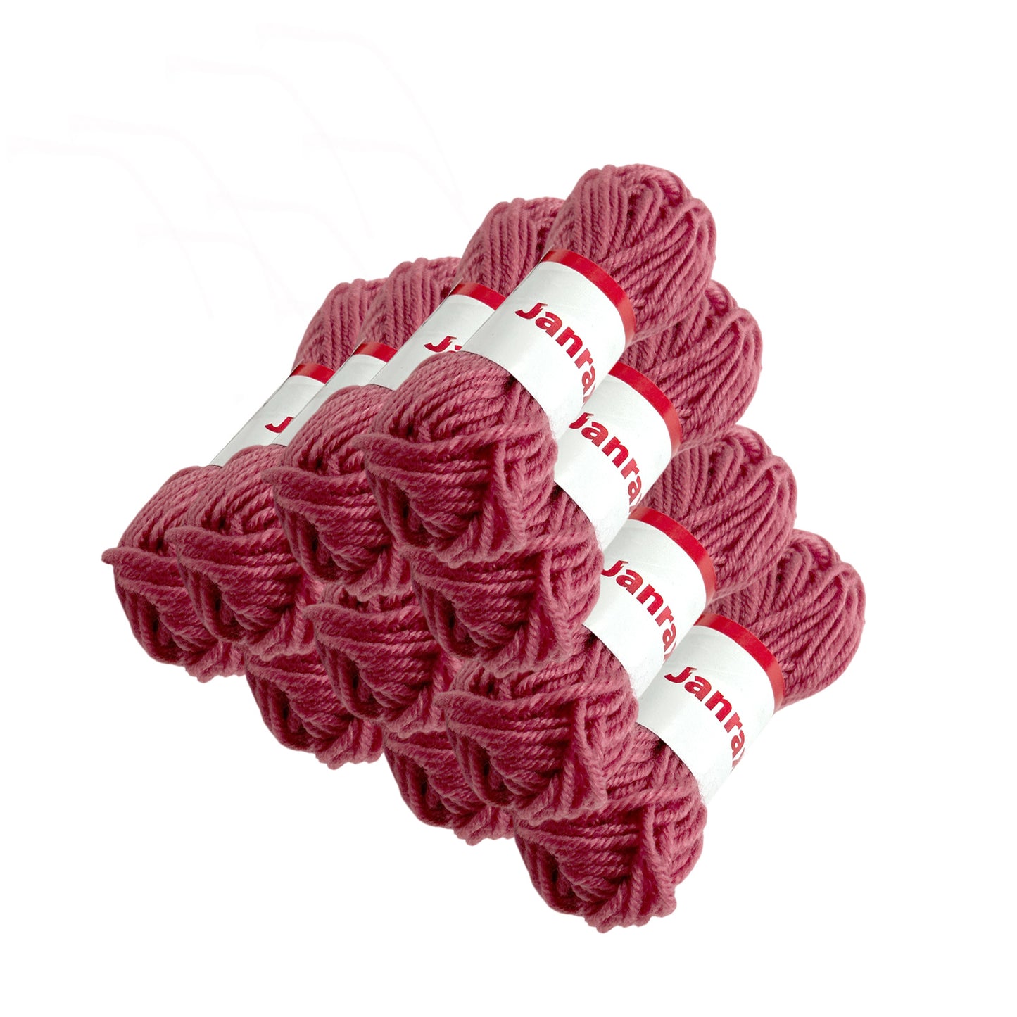 Pack of 10 Dusky Pink Acrylic Yarn Rolls – 10g each, 4 Strand 8 Ply Knitting Wool