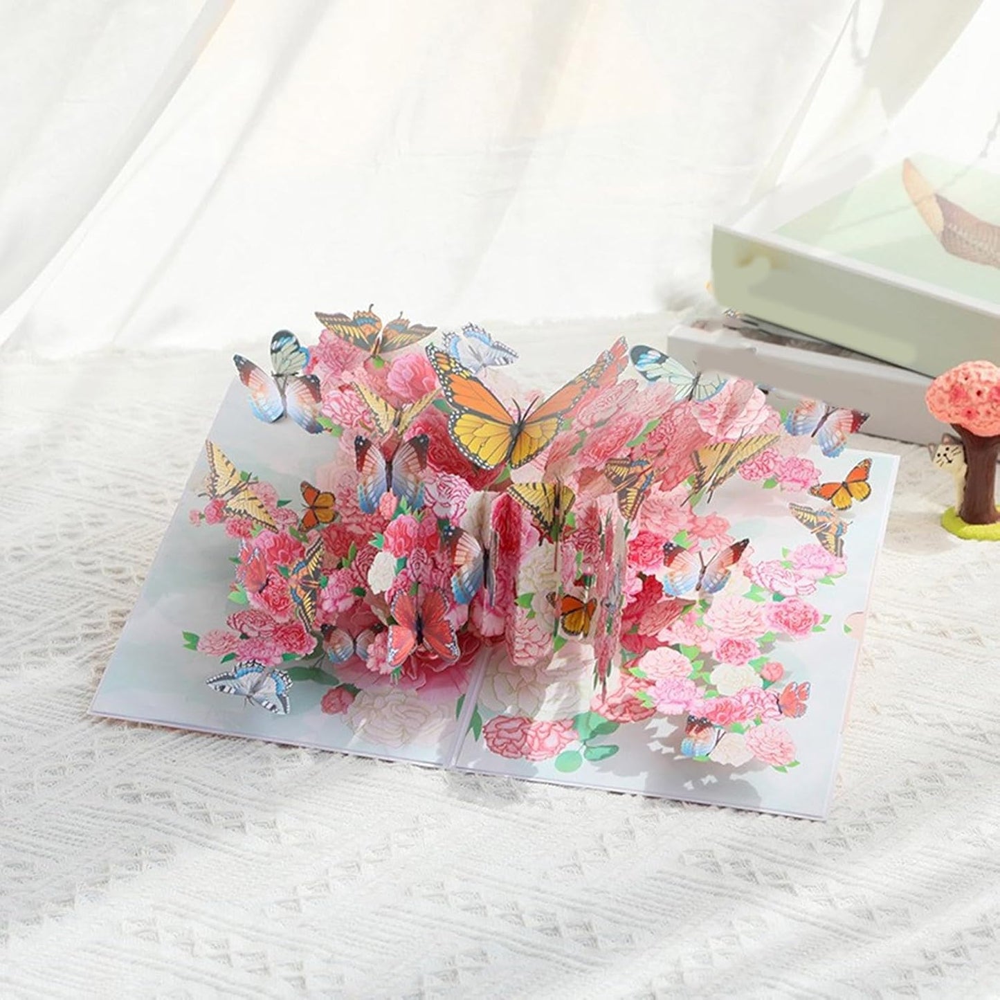 Floral Harmony Butterfly 3D Pop Up Greeting Card