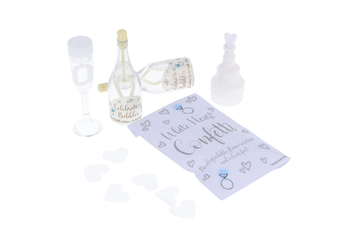 Pack of 24 White Wedding Cake Bubbles