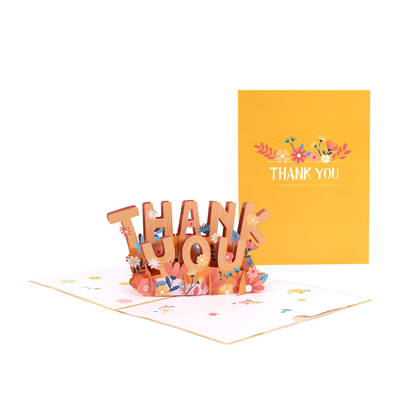 Floral Display Joyful 3D Pop Up Thank You Card