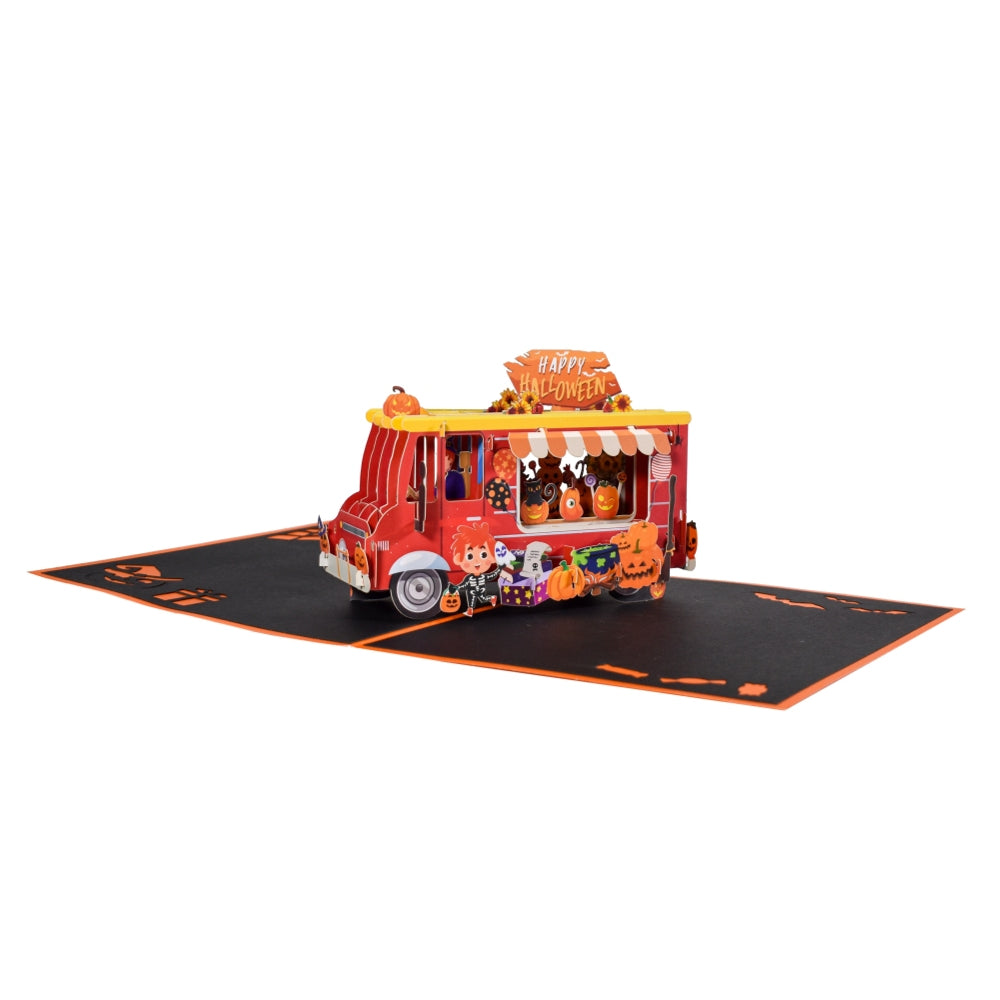 Trick-or-Treat Tour Scene 3D Pop Up Halloween Card