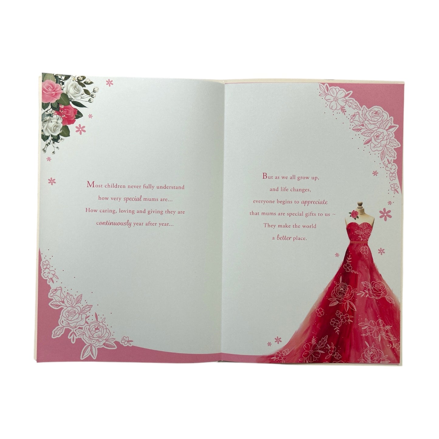 For Special Mum 8 Page Insert Luxury Mother's Day Card