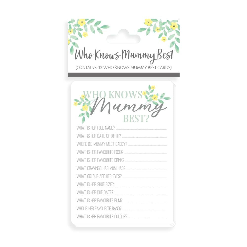 Pack of 12 Who Knows Mummy Best Cards