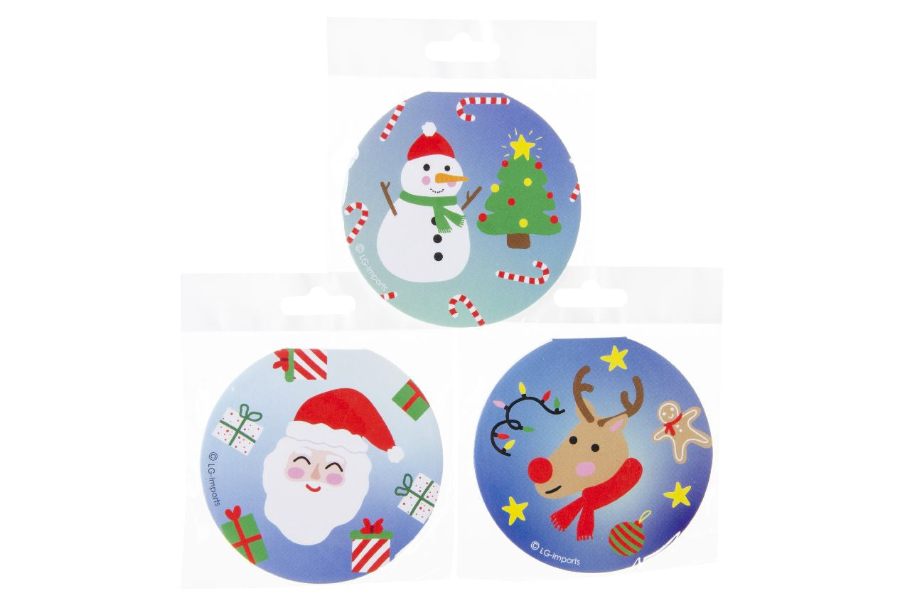 Pack of 12 Round Christmas Notebook 8cm
