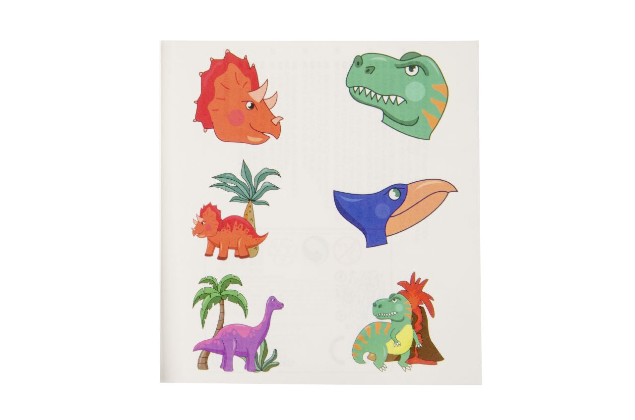 96 Pack of 6 Pieces Dinosaur Tattoos