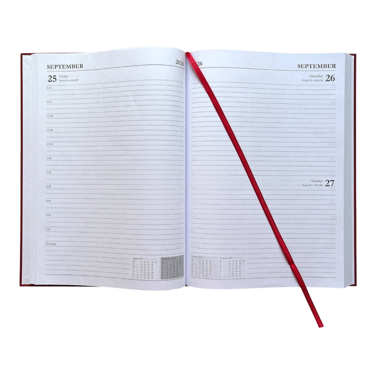 Janrax 2026-2027 A4 Day Per Page Burgundy Academic Diary