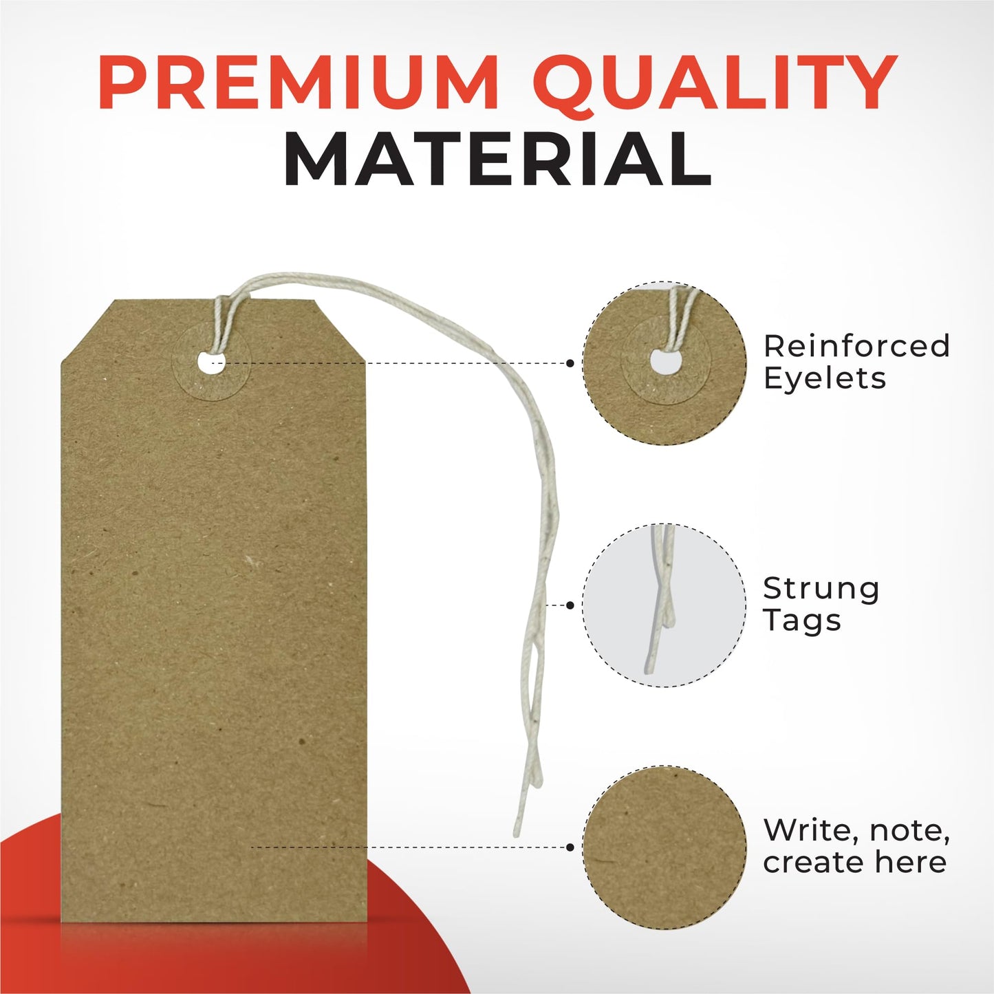 Pack of 50 Brown Buff Strung Tags 120mm x 60mm