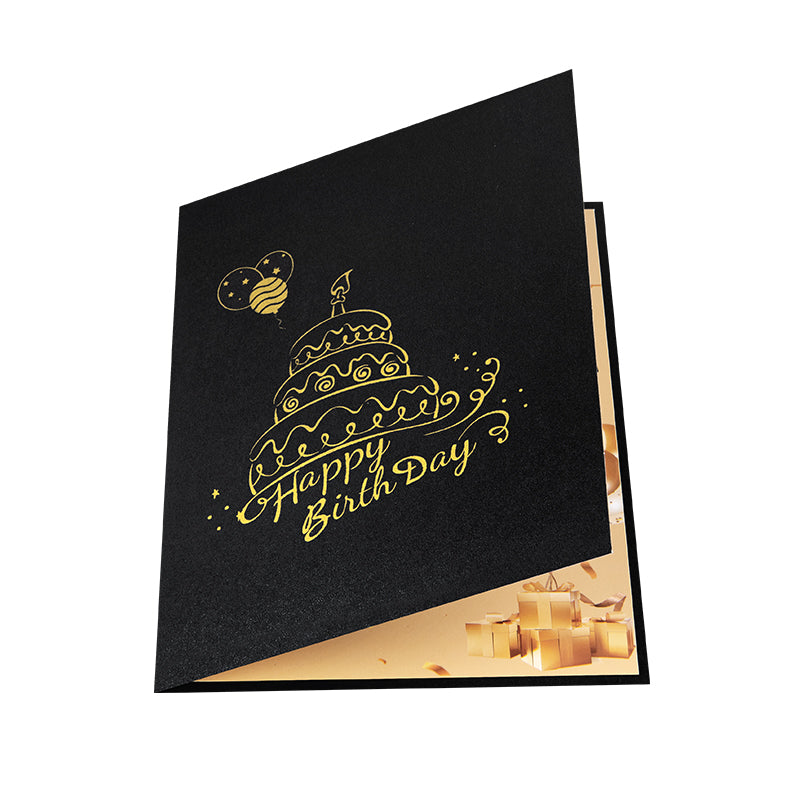 Golden Wishes 3D Pop Up Birthday Card