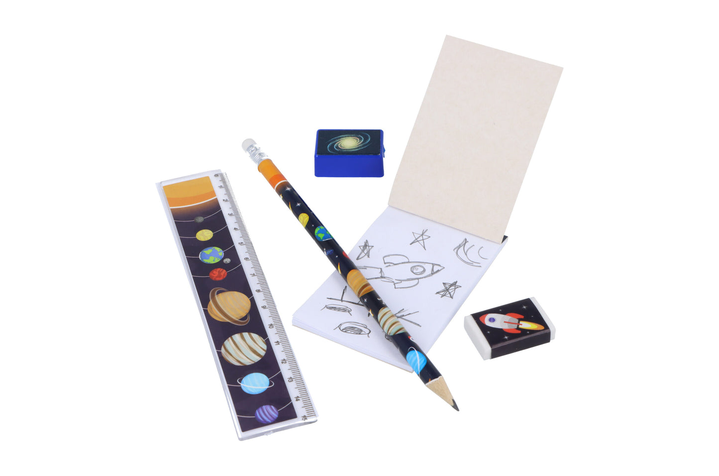 6 Packs of 5 Piece Space Stationery Sets