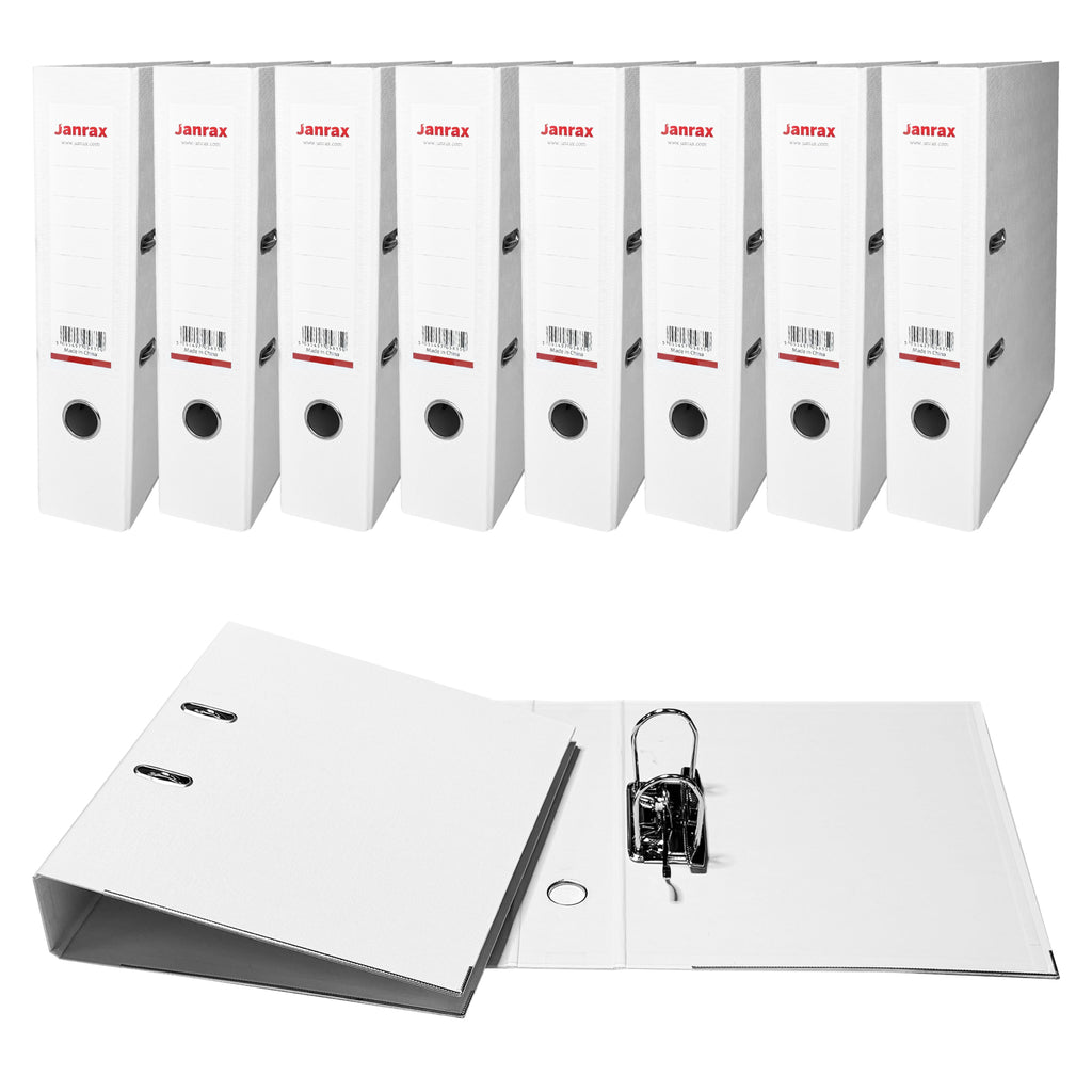 Pack of 50 A4 White Paperbacked Lever Arch Files by Janrax– Choice ...