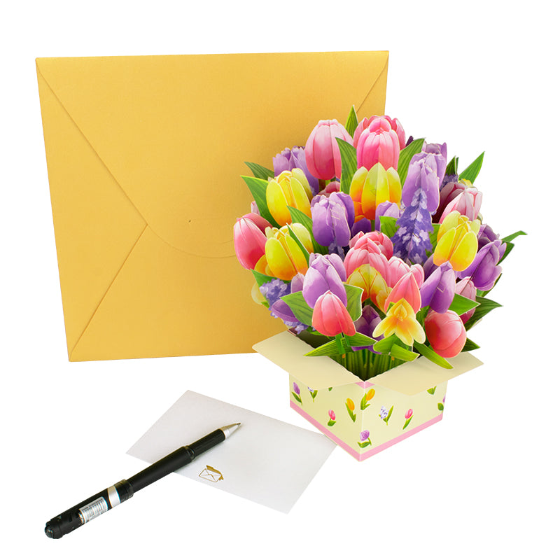 Bloom Box Tulip Delight 3D Pop Up Greeting Card