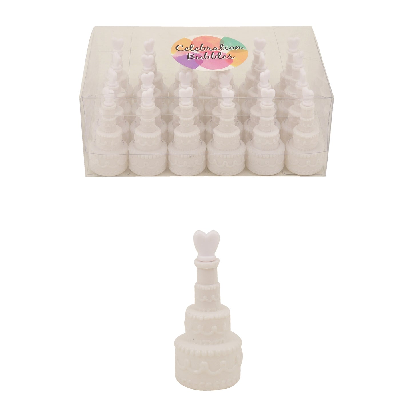 Pack of 24 White Wedding Cake Bubbles