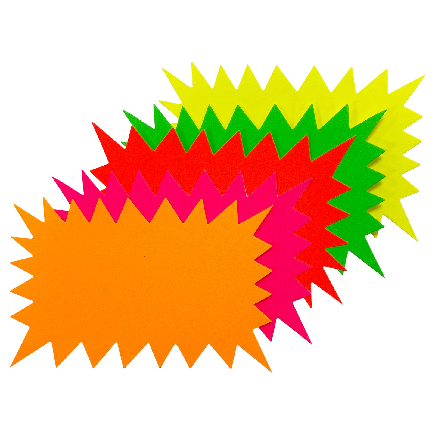 Pack of 600 Assorted Coloured Neon Fluorescent Flashes 100 x 75mm