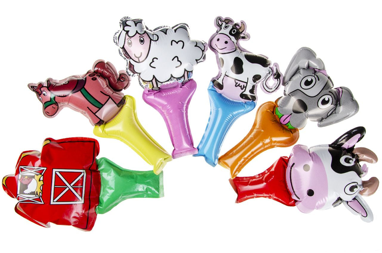 Single Farm Animal Self-Inflating Handheld Balloon