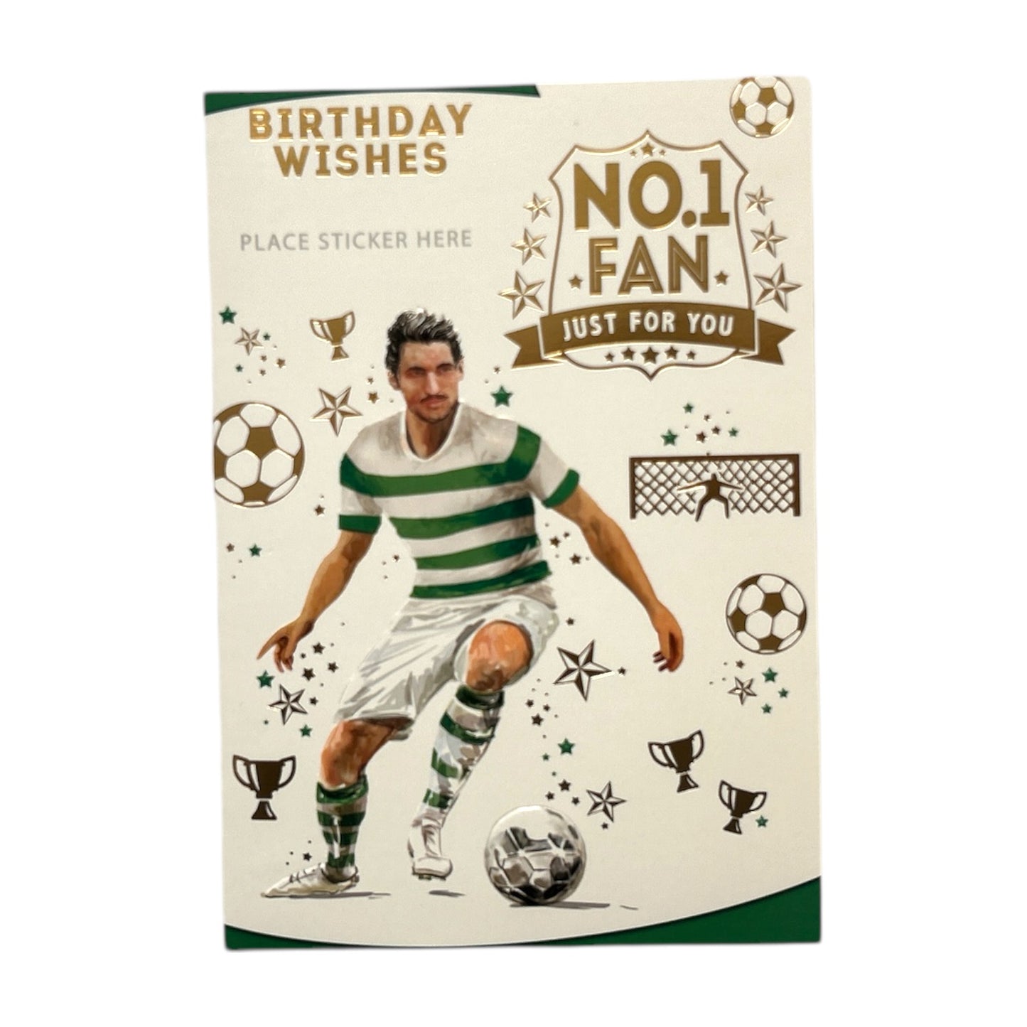 A Man In Green and White Soccer Uniform Customized Male Birthday Card