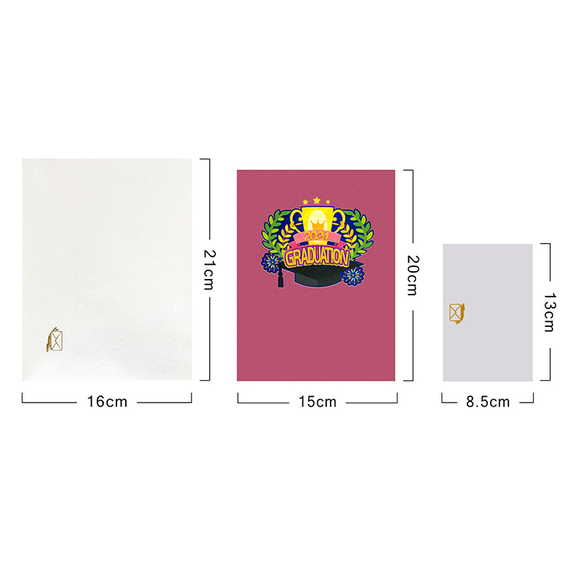 Hats Off 3D 2024 Pop Up Graduation Card