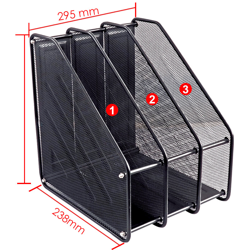 3 Compartment Wire Mesh File Holder