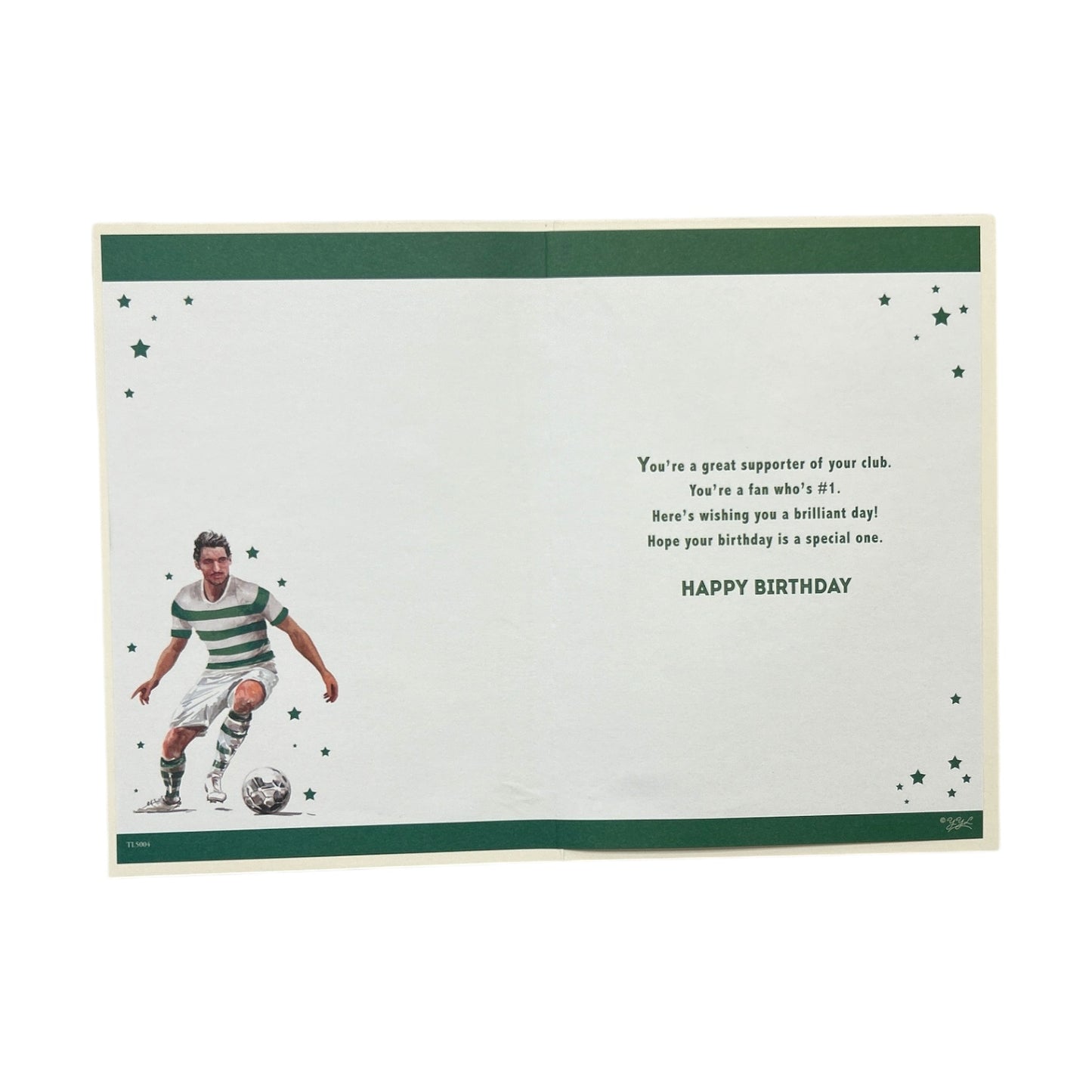 A Man In Green and White Soccer Uniform Customized Male Birthday Card