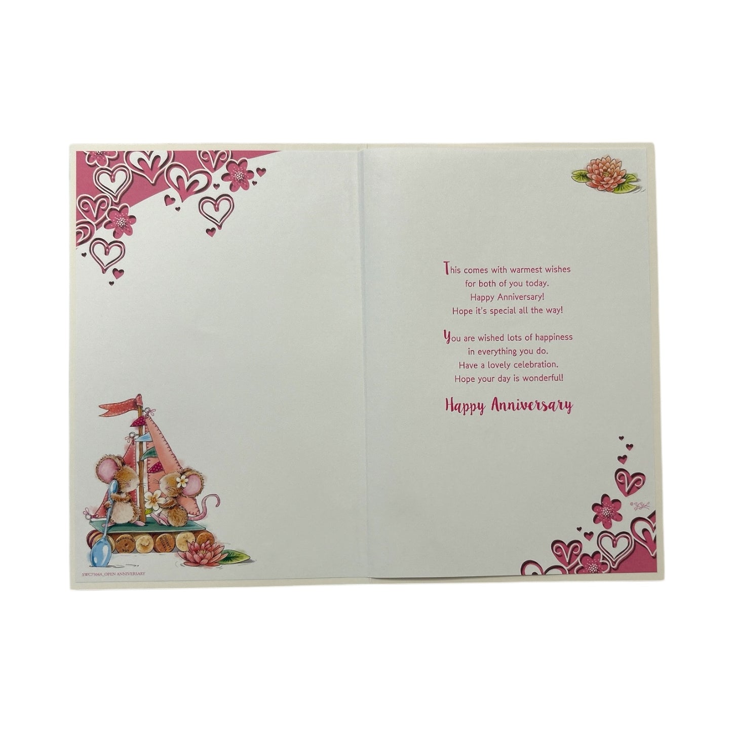 Daughter & Son-In-Law Yacht and Hearts Design Anniversary Card