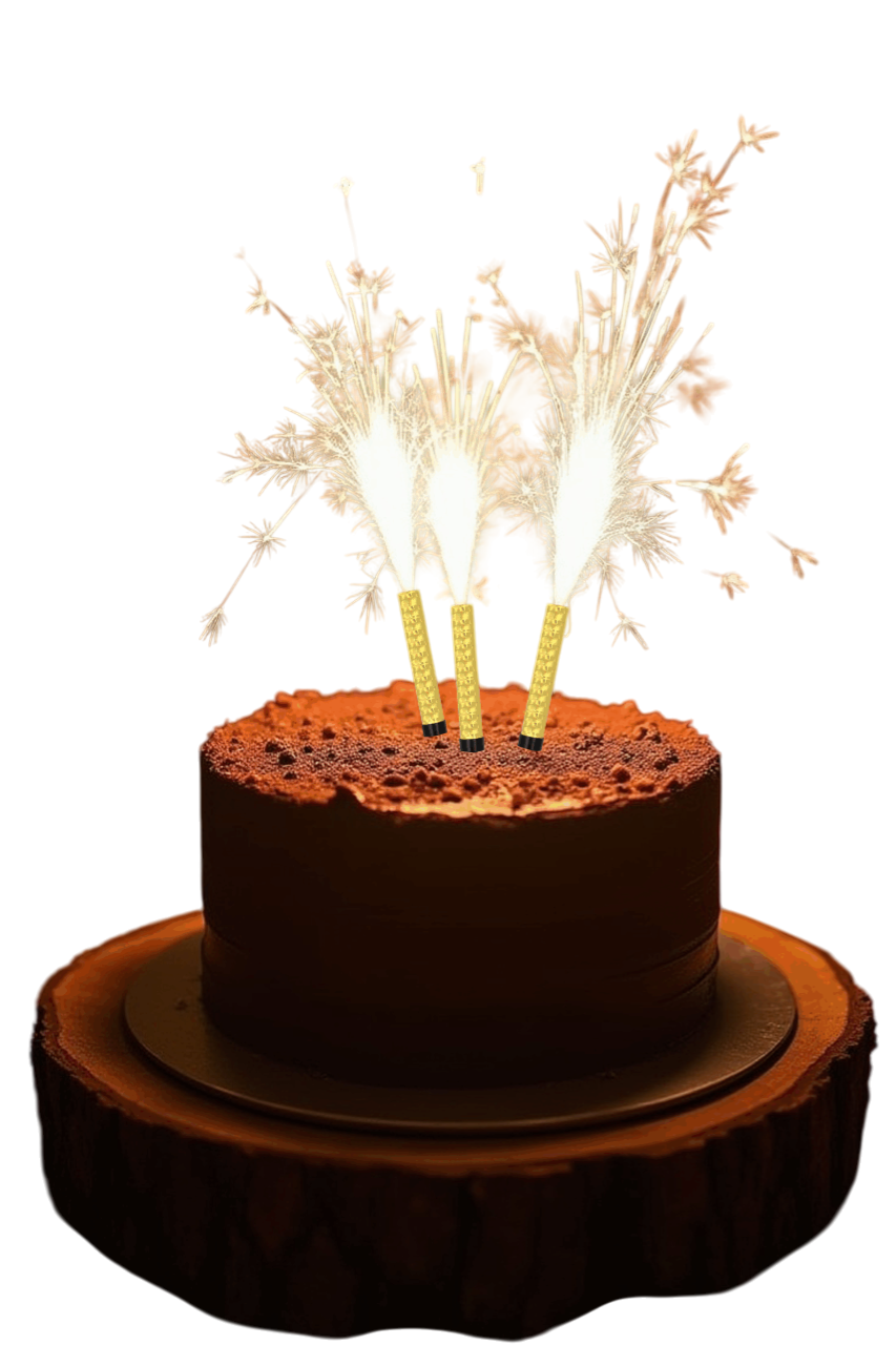 Pack of 2 12cm Gold Ice Fountain Candle