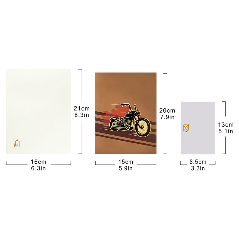 Road Rebel 3D Motorcycle Greeting Card
