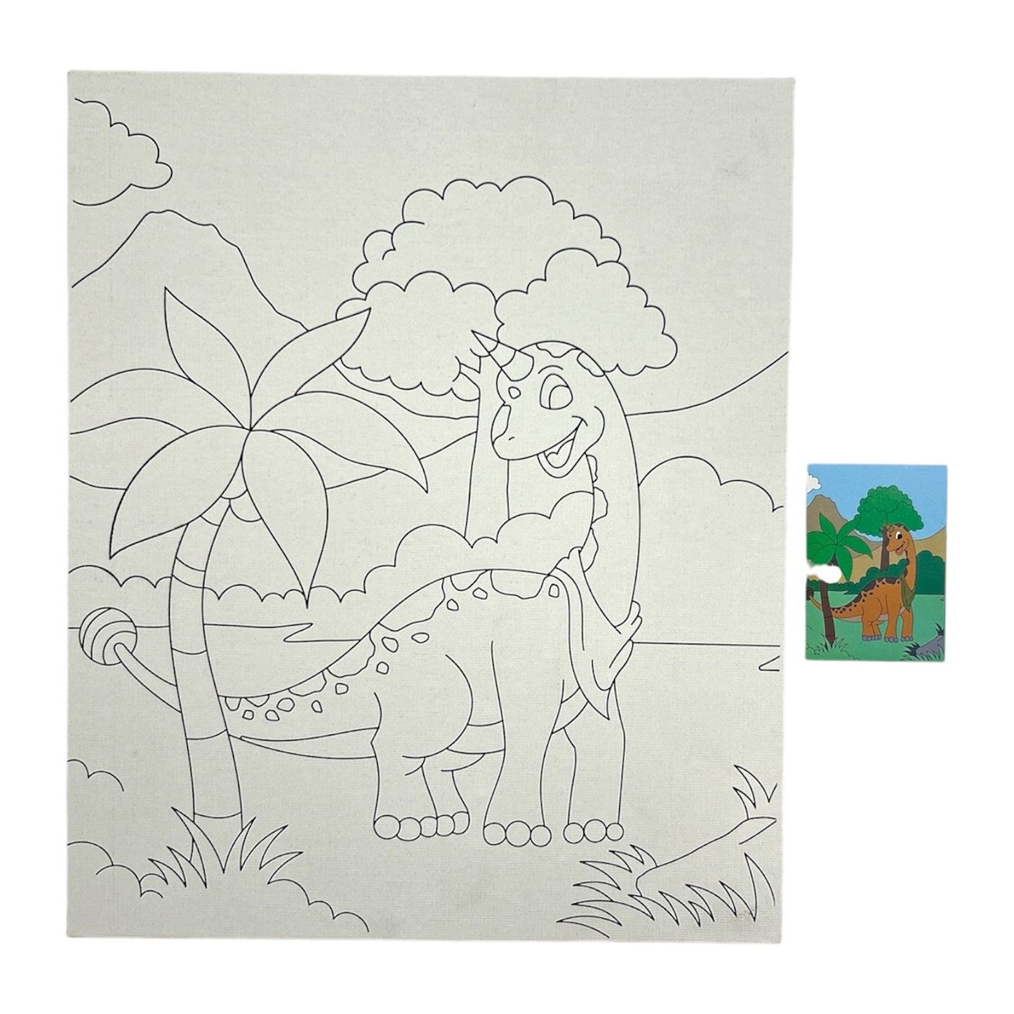 25 x 30cm Pre Drawn Outline Canvas Paint For Kids