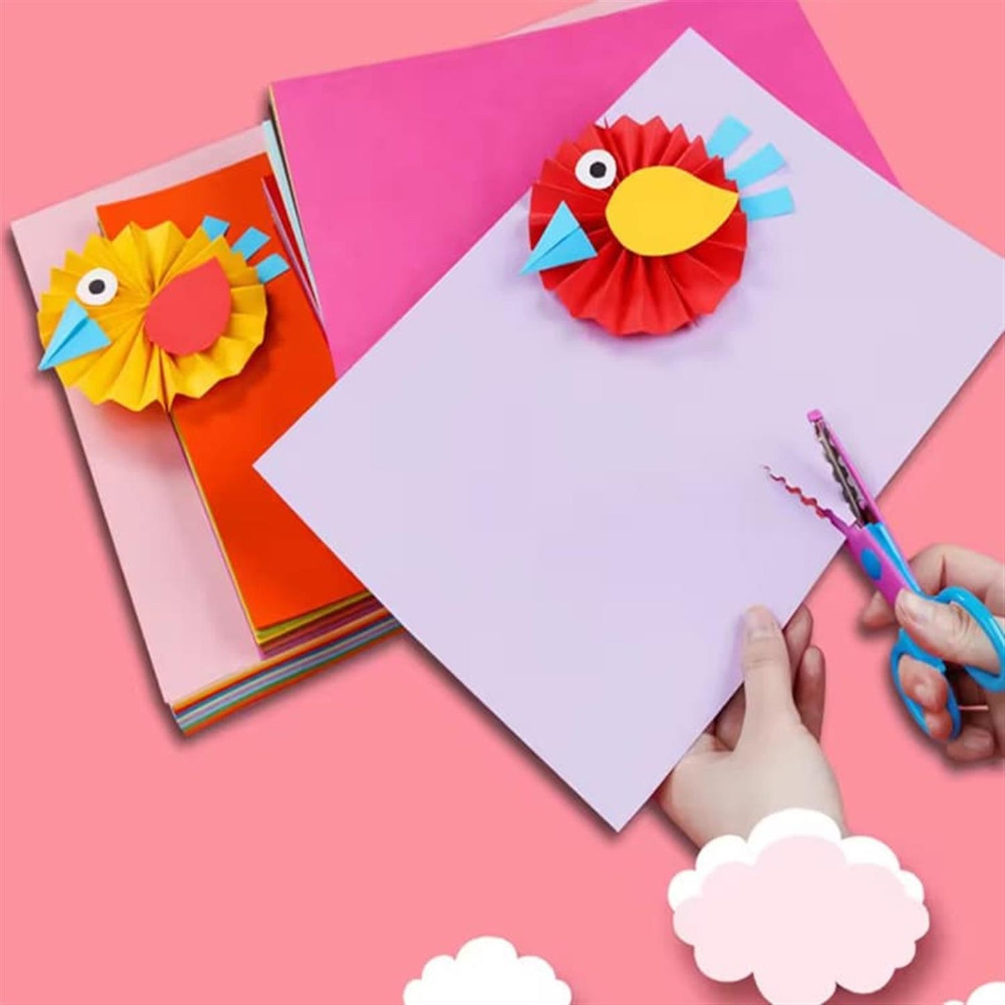 Pack of 20 A2 Bristol Board Pink Colored Craft Papers 230gsm