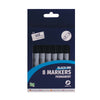 Pack of 8 Black Bullet Tip Permanent Markers